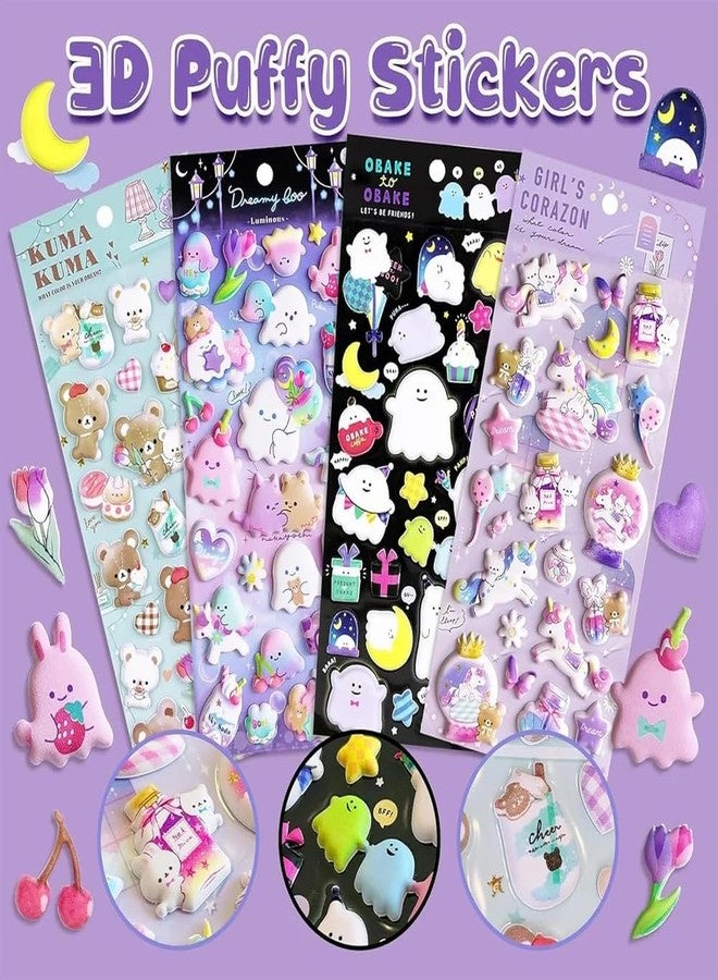SAMVARDHAN Cute Animal 3D Puffy Sticker, Decorative Deco Book Sticker, Aesthetic Cartoon Foam for Scrapbook, Diary & Decor, DIY Self Adhesive Puffy Sticker Set for Kids - Image 5